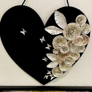 Vintage sheet music heart wall decor